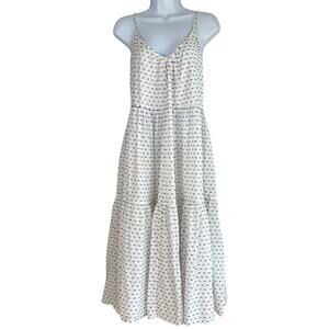 Toshie Womens Cottage Tiered‎ Geometric Print Midi Dress Size Medium Boho Beachy